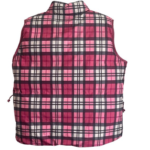Vintage Y2K LL Bean Vest Size M Reversible Down Puffer Plaid Outdoor Preppy Cozy - Picture 3 of 12